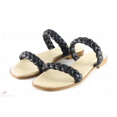 SANDALIAS CANDELITAS PIEL TIRAS TRENZAS