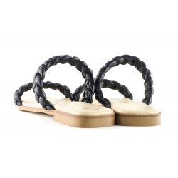 SANDALIAS CANDELITAS PIEL TIRAS TRENZAS