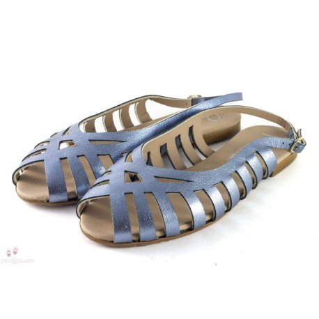 SANDALIAS PAPANATAS CANGREJERAS PIEL METALIZADA