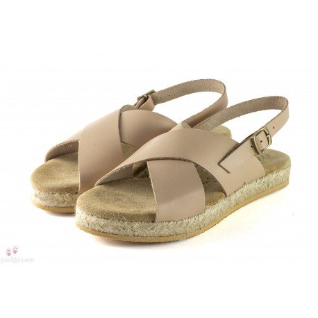 SANDALIAS MON&GOT PIEL SUELA ESPARTO